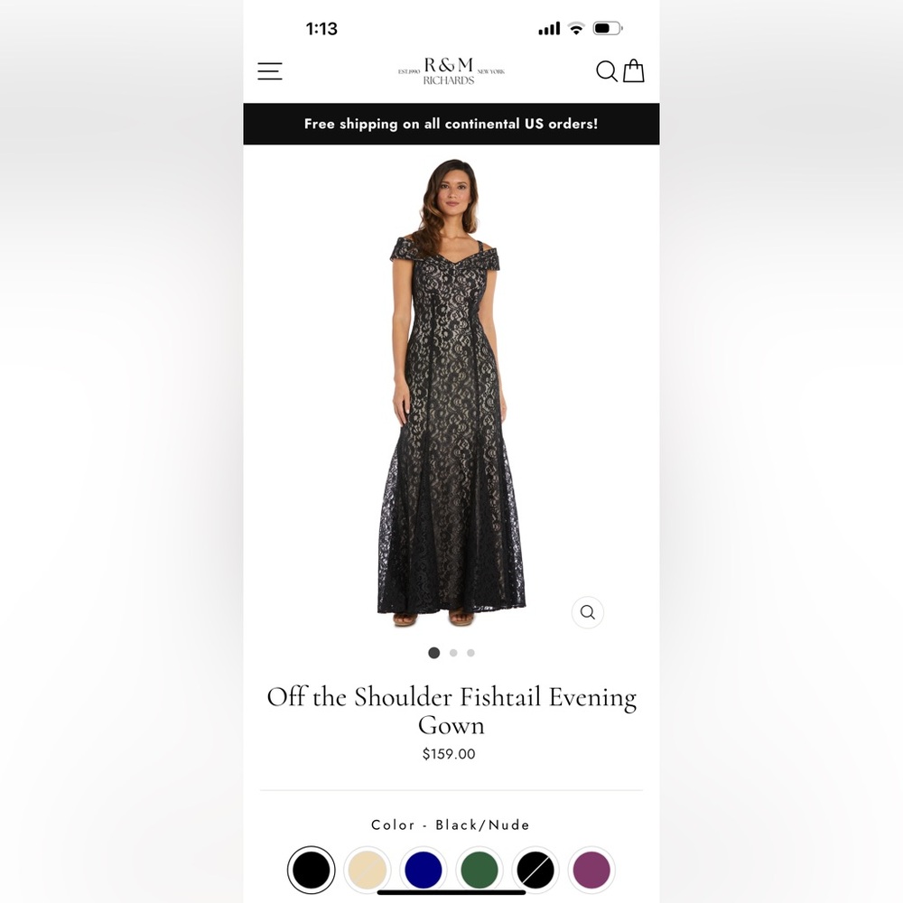 R&M Richards Black Lace Maxi Dress
